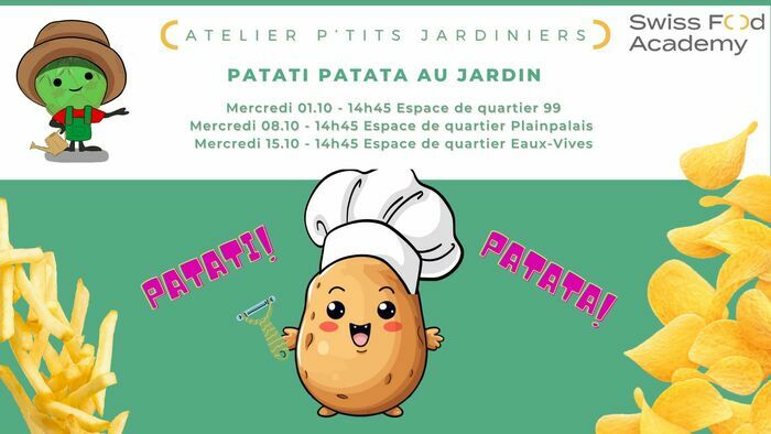 texte annonçant les dates des ateliers du mois de septembre avec diverses images de tomates.
