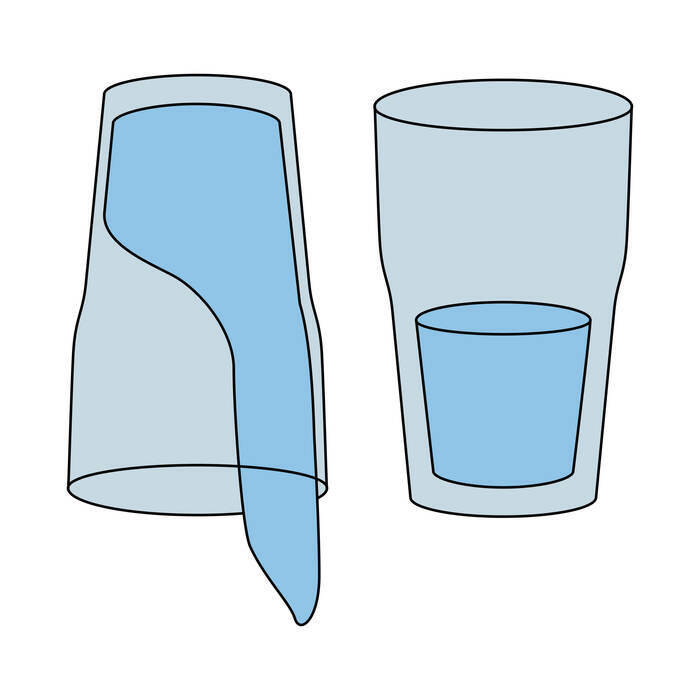 Neo Neo Illustrations deux verres à l'envers et à l'endroit