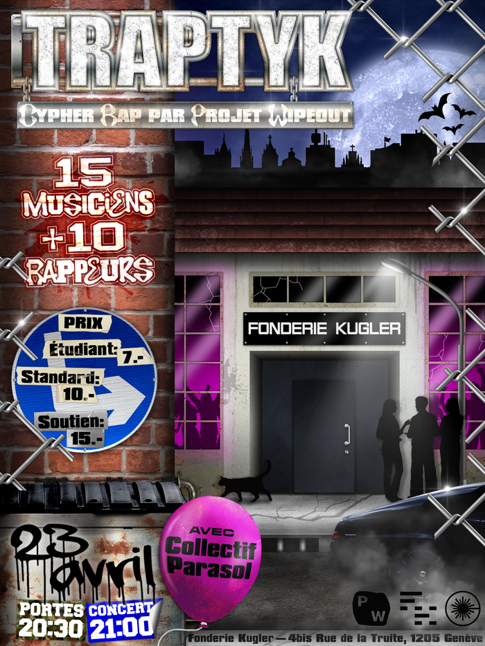 Flyer annonçant la soirée du 23 avril à la Fonderie Kugler