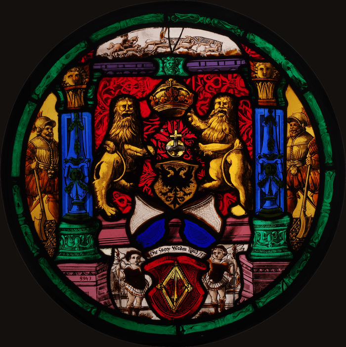 © Atelier Girardet Vitrail : Armoiries de Wädenswil et Zurich, Suisse alémanique, 1850-1900