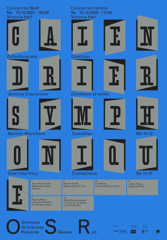 Affiche du concert Le Calendrier symphonique de l’OSR, saison 2025-26