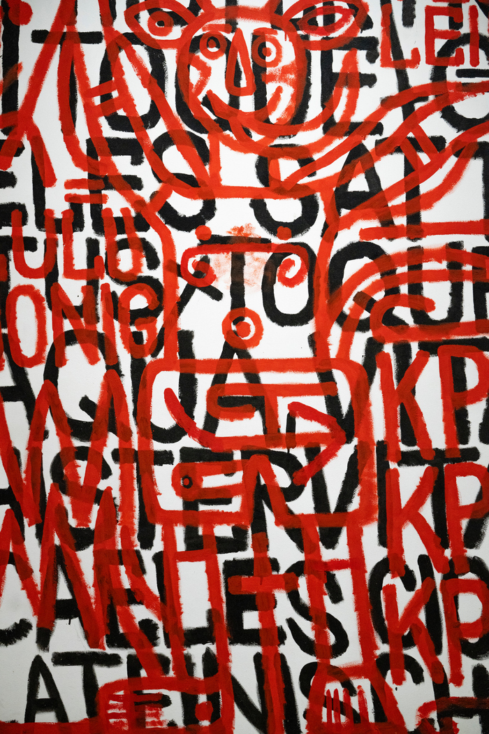 Oeuvre d'August Walla, Schrifttafel-Teufel, 1984