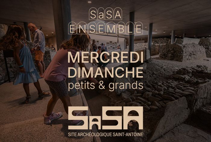 vestiges site archéologique saint-antoine avec enfants