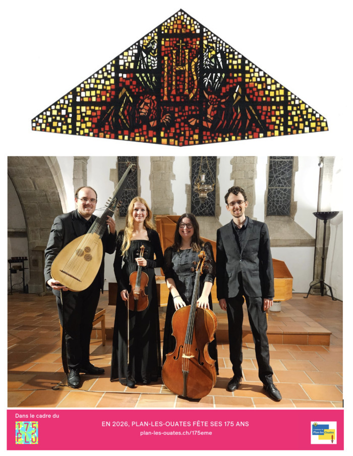 Vitrail de l'église de PLO, ensemble Memorare