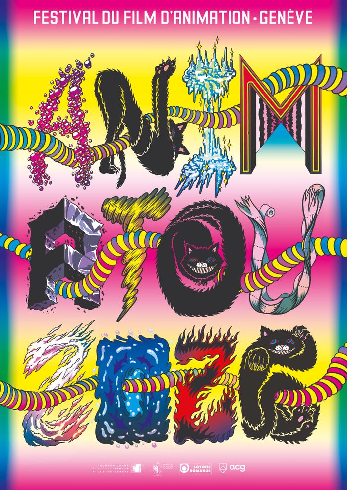 illustration colorée du lettrage d'Animatou