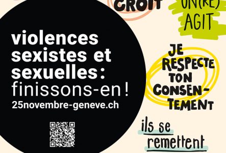agenda 21 Ville de Genève image de la campagne du 25 novembre : violences sexistes et sexuelles : finissons-en!