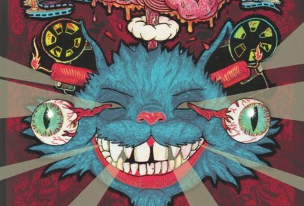 Illustration d'un chat qui souris et dont les yeux sortent des orbites
