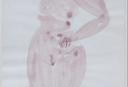Aquarelle représentant une femme nue