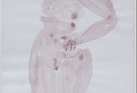 Aquarelle représentant une femme nue
