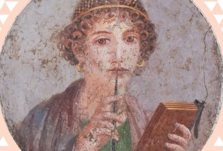 La poétesse Sappho sur une fresque de Pompéi