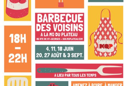 Barbecue, ustensiles, tablier, ketchup et saucisses