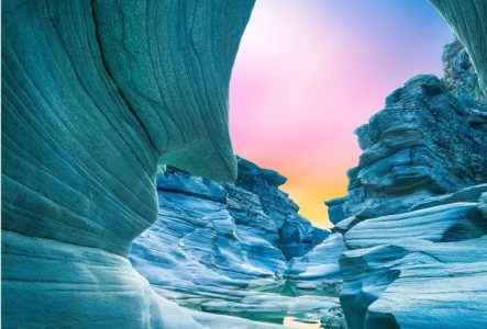 Canyon view in summer. Colorful canyon landscape at sunset. nature scenery in the canyon. amazing nature background. summer landscape in nature. Tasyaran canyon travel in the great valley. Turkey.