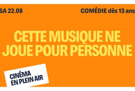 Sur fond orange se trouve le titre écrit en jaune