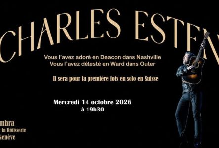 Visuel du concert avec une photo de Charles Esten qui joue de la guitare