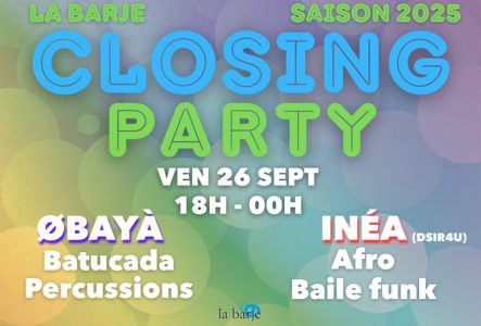 Affiche pour la closing de La Barje