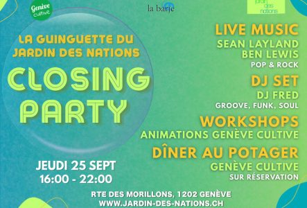 Affiche de la closing des Jardin des Nations