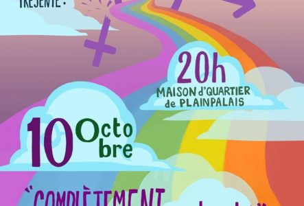 Une route arc-en-ciel avec des nuages.