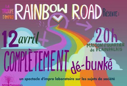 Laura Wendenburg Une route arc-en-ciel avec des nuages.