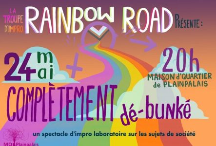 Laura Wendenburg Une route arc-en-ciel avec des nuages.