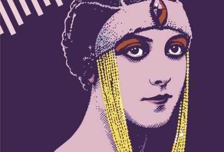 Une photographie de Musidora retouchée avec des couleurs vives