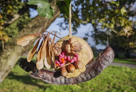 Un escargot réalisé en landart par des enfants lors d'un précédent atelier.