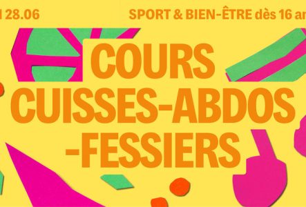 Sur fond jaune, on retrouve des motifs colorés et le titre écrit en orange