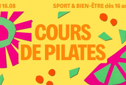 Sur fond jaune on retrouve des motifs colorés et le titre écrit en orange