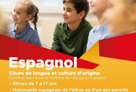 Affiche informative sur les cours d'espagnol