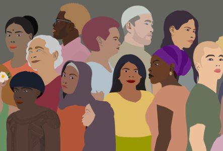 Dessin de personnes de couleurs de peau, d'âge et de style divers