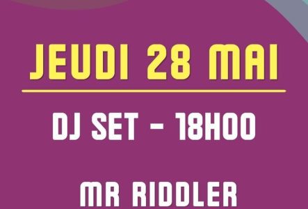 Ce jeudi 28 mai dès 18h, retrouvez Mr Riddler à La Barje (Genève). Au programme : un afterwork Funk, Groove & Hip Hop au bord de l'eau pour décompresser et chiller !