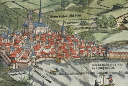 Hans Rudolf Manuel Deutsch, Vue de Genève, gravure sur bois, 1548.