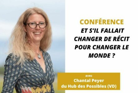 Photo de Chantal Peyer avec titre de la conférence