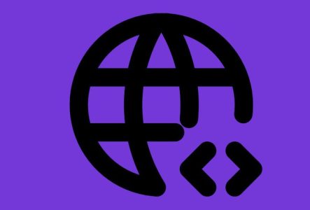 Le symbole du web et des crochets symbolisant les langages de programmation