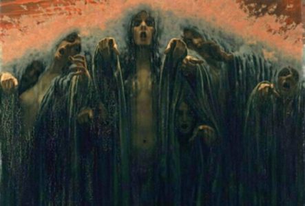 Tableau de Carlos Schwabe "La Vague", visuel du carton de l'expo