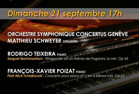 DR Photo d’un piano avec toutes les informations sur les artistes de ce jour.
