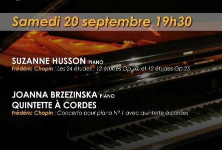 DR Photo d’un piano avec toutes les informations sur les artistes de ce jour.