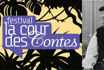 logo du festival La Cour des Contes et photo de Patrick Caudal
