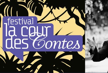 logo du festival La Cour des Contes et photo de Marie Tomas