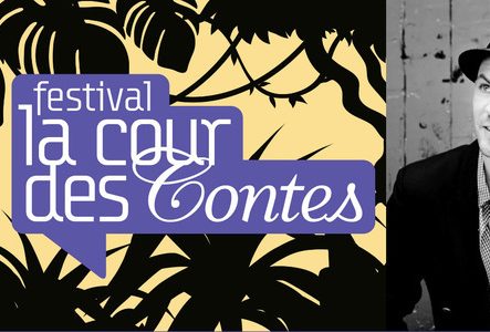 Logo du festival La Cour des Contes et photo de Vincent Loiseau