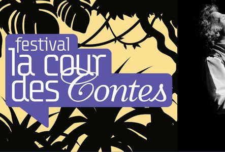 logo du festival La Cour des Contes et photo de Jihad Darwiche