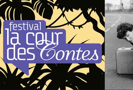 logo du festival La Cour des Contes et photo de Pierre Desvigne