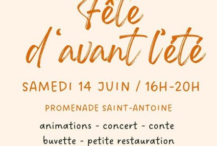 Maison de Quartier Chausse-Coq Sous un grand soleil, venez fêter l'arrivé de l'été à la Promenade Saint-Antoine le 14 juin de 16h à 20h.