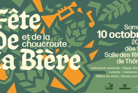 fond vert avec des formes représentant des éléments de la soirée.