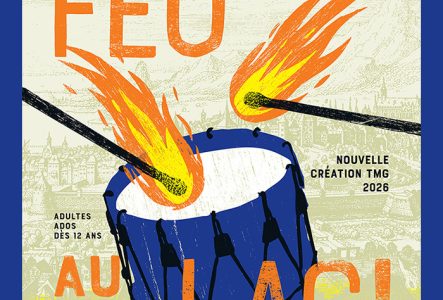 Une illustration qui représente dun tambour et des baguettes-allumettes en feu.