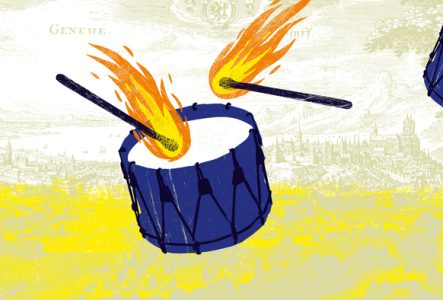 Dessin d'un tambour en feu