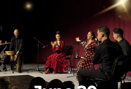 Art Event CH Affiche avec le groupe de flamenco qui présentera le spectacle Flamencomania