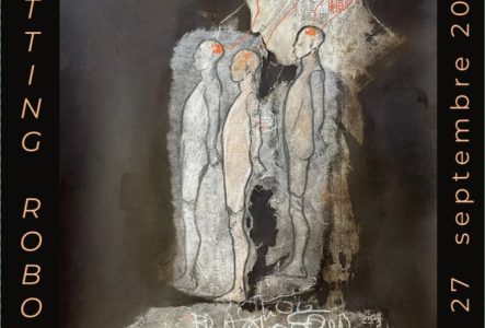 Carton d'invitation avec un tableau de Claire Guanella