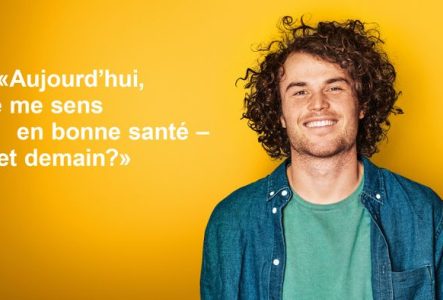 Un jeune avec la phrase "Aujourd'hui, je me sens en bonne santé, et demain ?"