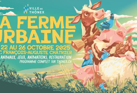 des animaux dans un champ avec les informations sur l'événement