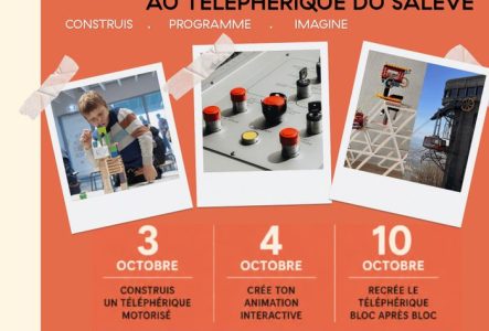 Affiche d'informations sur les ateliers de la Fête de la Science au Téléphérique du Salève